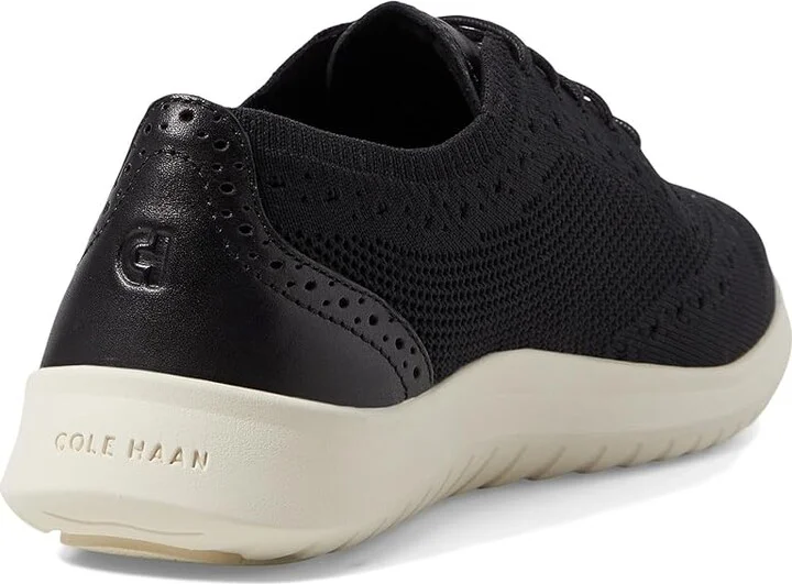 Cole Haan Zerogrand Meritt Stitchlite Oxford Women's Flat Shoes Black Knit/Leather/Ivory : 5.5 B - Medium - Image 4