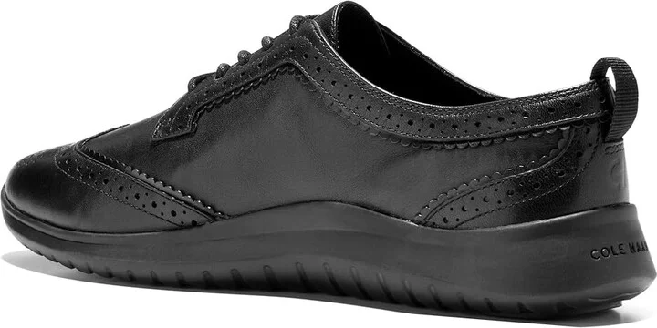Cole Haan Zerogrand Meritt Wing Tip Oxford Women's Flat Shoes Black/Black : 10 B - Medium, Synthetic - Image 3