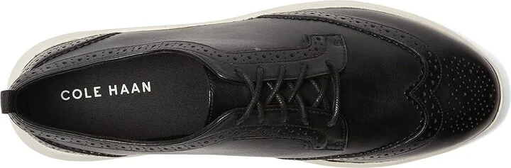 Cole Haan Zerogrand Meritt Wing Tip Oxford Women's Flat Shoes Black/Ivory : 6 B - Medium, Synthetic - Image 2
