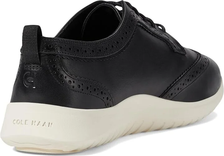 Cole Haan Zerogrand Meritt Wing Tip Oxford Women's Flat Shoes Black/Ivory : 6 B - Medium, Synthetic - Image 4