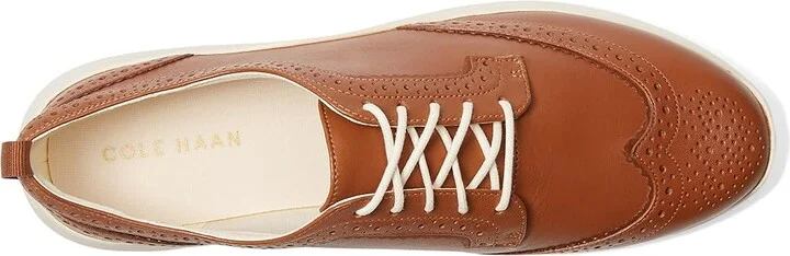 Cole Haan Zerogrand Meritt Wing Tip Oxford Women's Flat Shoes British Tan/Ivory : 5 C - Wide, Synthetic - Image 2
