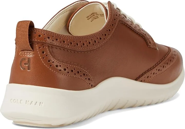 Cole Haan Zerogrand Meritt Wing Tip Oxford Women's Flat Shoes British Tan/Ivory : 5 C - Wide, Synthetic - Image 4