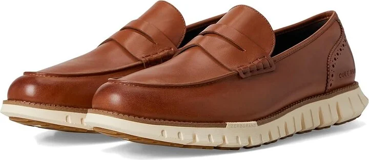 Cole Haan Zerogrand Remastered Penny Loafer Men's Lace-up Boots British Tan/Natural Tan/Ivory : 11 D - Medium