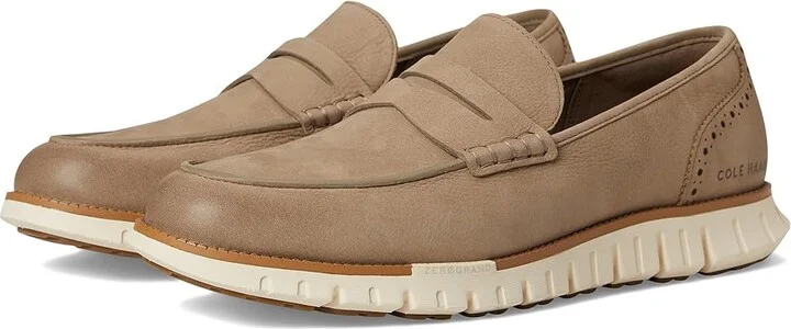 Cole Haan Zerogrand Remastered Penny Loafer Men's Lace-up Boots Dark Latte Nubuck/Natural Tan/Ivory : 7.5 D - Medium