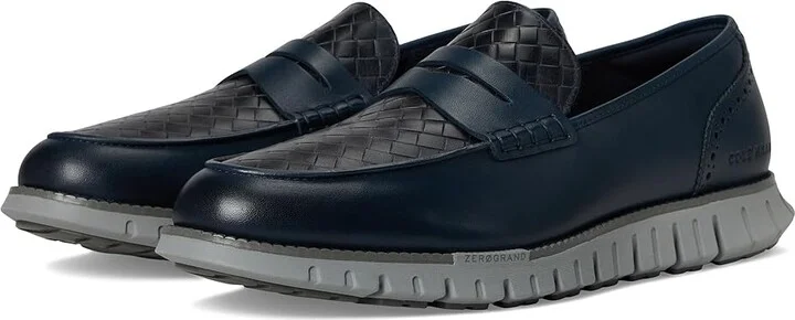 Cole Haan Zerogrand Remastered Penny Loafer Men's Lace-up Boots Navy Blazer Stamped/Lava Smoke/Sea Stone : 10 D - Medium