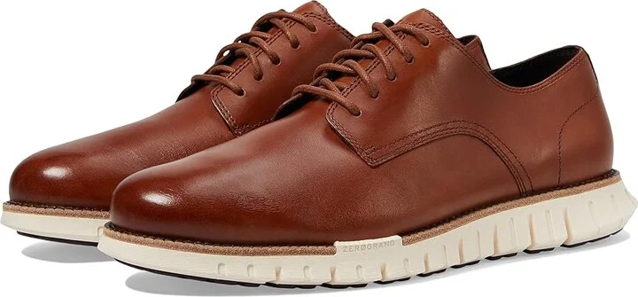 Cole Haan Zerogrand Remastered Plain Toe Oxford Men's Lace Up Wing Tip Shoes British Tan/Ivory : 7.5 D - Medium, Leather