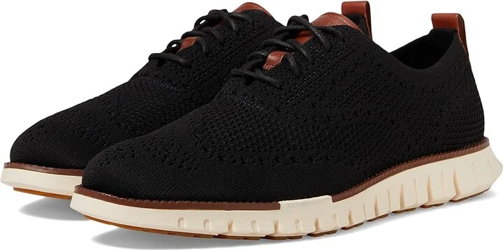 Cole Haan Zerogrand Remastered Stitchlite Wingtip Men's Lace-up Boots Black/Ivory : 9 D - Medium, Textile