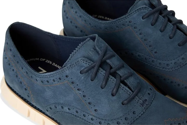 Cole Haan Zerogrand Remastered Wingtip Oxfords Men's Lace Up Wing Tip Shoes Big Dipper Nubuck/Natural/Ivory : 10 W - Wide, Leather - Image 7
