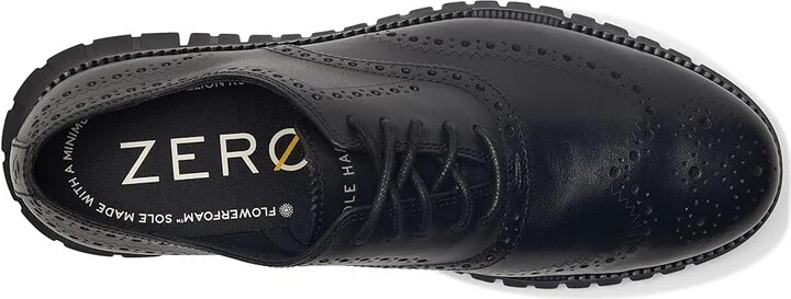 Cole Haan Zerogrand Remastered Wingtip Oxfords Men's Lace Up Wing Tip Shoes Black/Black : 8 W - Wide, Leather - Image 2