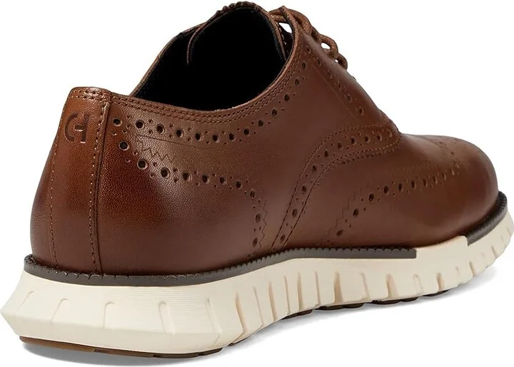 Cole Haan Zerogrand Remastered Wingtip Oxfords Men's Lace Up Wing Tip Shoes British Tan/Ivory : 10.5 W - Wide, Suede - Image 4