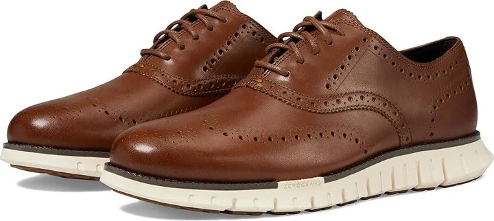 Cole Haan Zerogrand Remastered Wingtip Oxfords Men's Lace Up Wing Tip Shoes British Tan/Ivory : 10.5 W - Wide, Suede