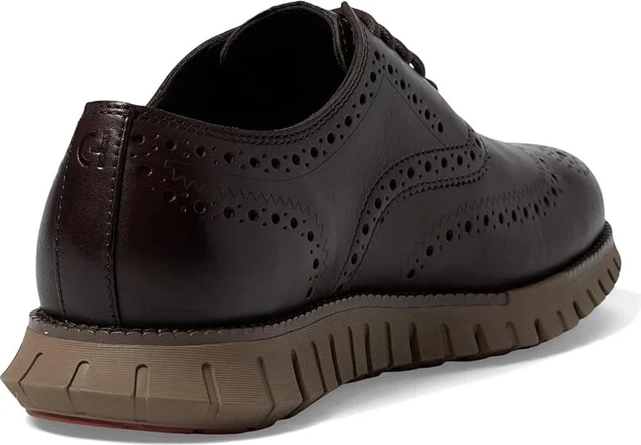Cole Haan Zerogrand Remastered Wingtip Oxfords Men's Lace Up Wing Tip Shoes Dark Chocolate/Irish Coffee : 7.5 D - Medium, Suede - Image 4