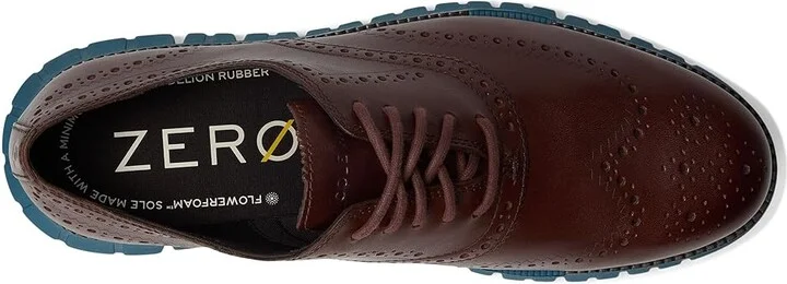 Cole Haan Zerogrand Remastered Wingtip Oxfords Men's Lace Up Wing Tip Shoes Hickory/Dark Chocolate/Indian Teal : 8.5 W - Wide, Leather - Image 2