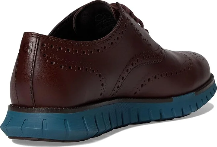 Cole Haan Zerogrand Remastered Wingtip Oxfords Men's Lace Up Wing Tip Shoes Hickory/Dark Chocolate/Indian Teal : 8.5 W - Wide, Leather - Image 4