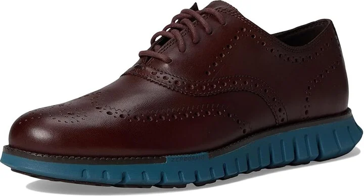 Cole Haan Zerogrand Remastered Wingtip Oxfords Men's Lace Up Wing Tip Shoes Hickory/Dark Chocolate/Indian Teal : 8.5 W - Wide, Leather - Image 5