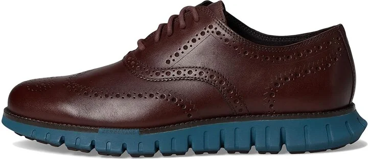 Cole Haan Zerogrand Remastered Wingtip Oxfords Men's Lace Up Wing Tip Shoes Hickory/Dark Chocolate/Indian Teal : 8.5 W - Wide, Leather - Image 6