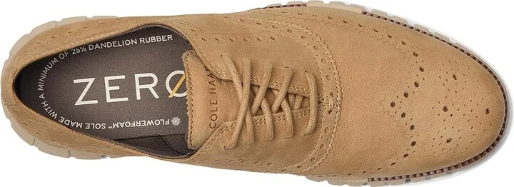 Cole Haan Zerogrand Remastered Wingtip Oxfords Men's Lace Up Wing Tip Shoes Orzo Nubuck/Dark Cuoio/Light Sesame : 9.5 D - Medium, Leather - Image 2