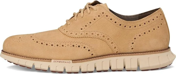 Cole Haan Zerogrand Remastered Wingtip Oxfords Men's Lace Up Wing Tip Shoes Orzo Nubuck/Dark Cuoio/Light Sesame : 9.5 D - Medium, Leather - Image 6