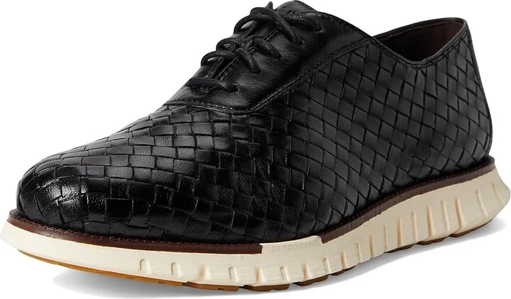 Cole Haan Zerogrand Remastered Woven Oxford Men's Lace Up Wing Tip Shoes Black/Dark Natural/Ivory : 7 W - Wide, Lace/Leather - Image 5
