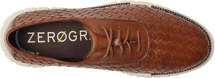 Cole Haan Zerogrand Remastered Woven Oxford Men's Lace Up Wing Tip Shoes British Tan/Dark Natural/Ivory : 7.5 W - Wide, Lace/Leather - Image 2