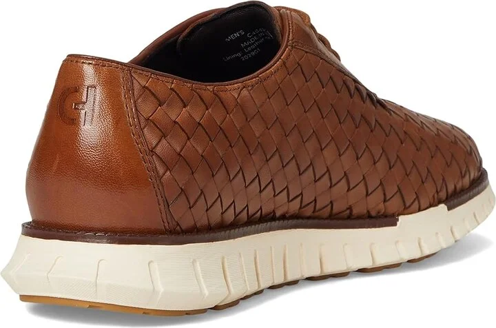 Cole Haan Zerogrand Remastered Woven Oxford Men's Lace Up Wing Tip Shoes British Tan/Dark Natural/Ivory : 7.5 W - Wide, Lace/Leather - Image 4