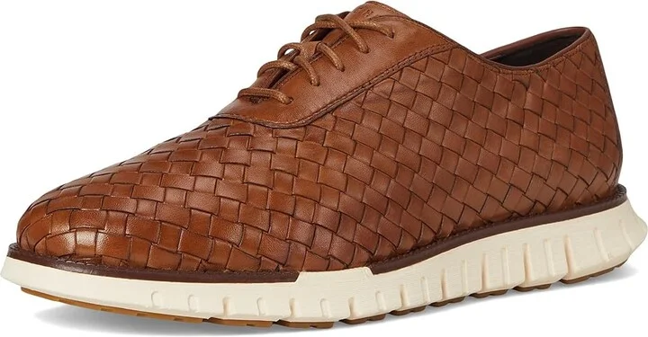 Cole Haan Zerogrand Remastered Woven Oxford Men's Lace Up Wing Tip Shoes British Tan/Dark Natural/Ivory : 7.5 W - Wide, Lace/Leather - Image 5