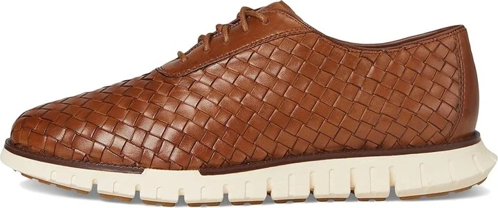 Cole Haan Zerogrand Remastered Woven Oxford Men's Lace Up Wing Tip Shoes British Tan/Dark Natural/Ivory : 7.5 W - Wide, Lace/Leather - Image 6