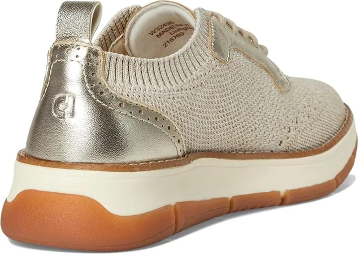 Cole Haan Zerogrand Revel Stitchlite Oxfords Women's Shoes Rye And Ivory Knit/Gold Metallic/Ivory : 9 B - Medium, Leather - Image 4