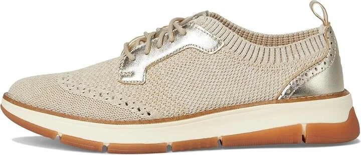 Cole Haan Zerogrand Revel Stitchlite Oxfords Women's Shoes Rye And Ivory Knit/Gold Metallic/Ivory : 9 B - Medium, Leather - Image 6