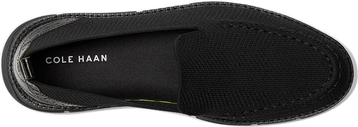 Cole Haan Zerogrand Revel Stitchlite Venetians Women's Shoes Black Knit/Croc Print/Black : 8.5 C - Wide, Leather - Image 2