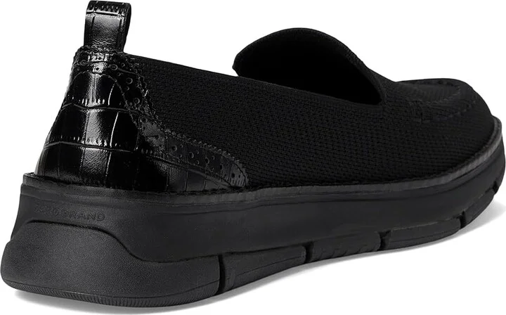 Cole Haan Zerogrand Revel Stitchlite Venetians Women's Shoes Black Knit/Croc Print/Black : 8.5 C - Wide, Leather - Image 4