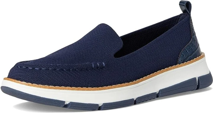 Cole Haan Zerogrand Revel Stitchlite Venetians Women's Shoes Navy Knit/Croc Print : 7 B - Medium, Leather - Image 5