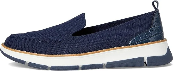 Cole Haan Zerogrand Revel Stitchlite Venetians Women's Shoes Navy Knit/Croc Print : 7 B - Medium, Leather - Image 6