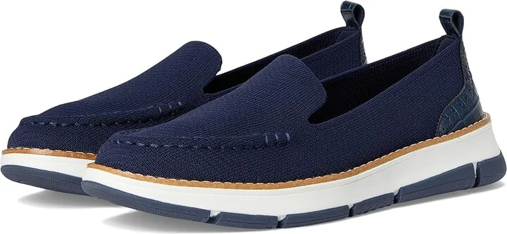 Cole Haan Zerogrand Revel Stitchlite Venetians Women's Shoes Navy Knit/Croc Print : 7 B - Medium, Leather
