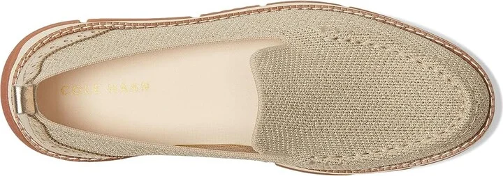 Cole Haan Zerogrand Revel Stitchlite Venetians Women's Shoes Rye Knit/Gold Metallic/Ivory : 6 B - Medium, Leather - Image 2