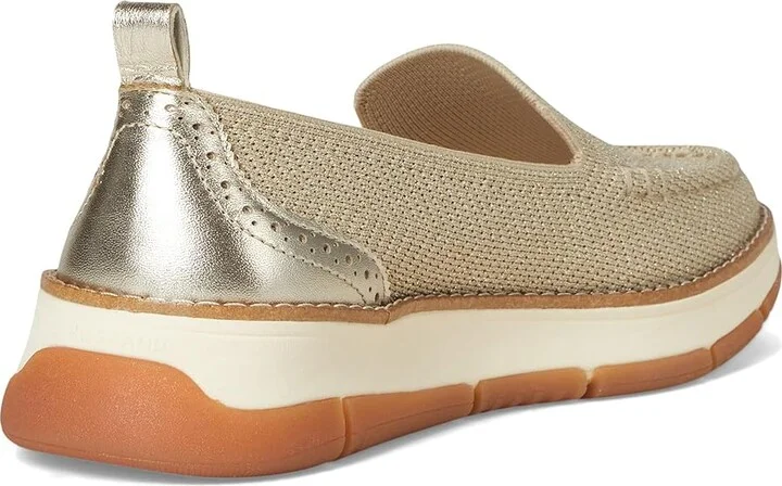 Cole Haan Zerogrand Revel Stitchlite Venetians Women's Shoes Rye Knit/Gold Metallic/Ivory : 6 B - Medium, Leather - Image 4