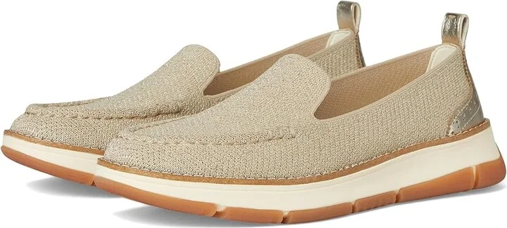 Cole Haan Zerogrand Revel Stitchlite Venetians Women's Shoes Rye Knit/Gold Metallic/Ivory : 6 B - Medium, Leather