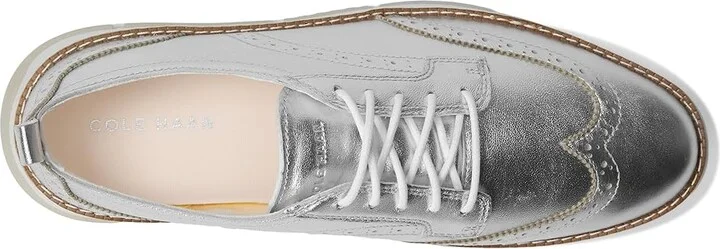 Cole Haan Zerogrand Revel Wingtip Oxfords Women's Shoes Silver/White : 5.5 B - Medium, Leather - Image 2