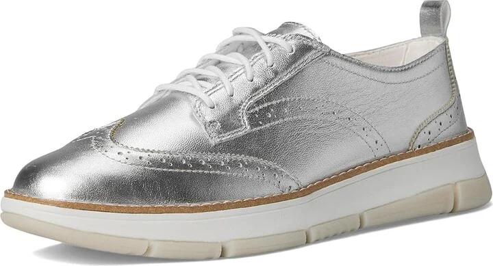 Cole Haan Zerogrand Revel Wingtip Oxfords Women's Shoes Silver/White : 5.5 B - Medium, Leather - Image 5