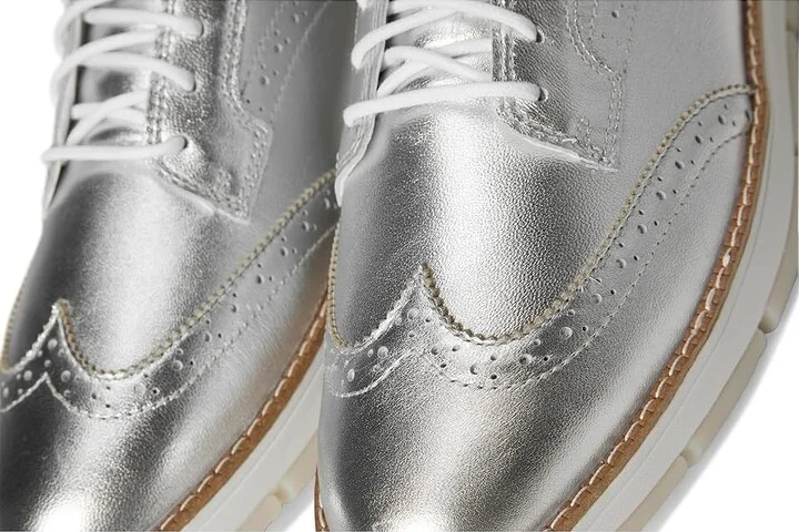 Cole Haan Zerogrand Revel Wingtip Oxfords Women's Shoes Silver/White : 5.5 B - Medium, Leather - Image 7