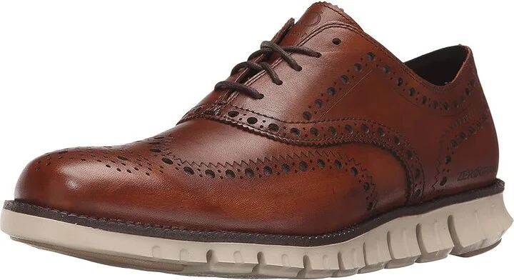 Cole Haan Zerogrand Wingtip Oxford Men's Lace Up Wing Tip Shoes British Tan : 7 D - Medium, Leather/Suede - Image 2