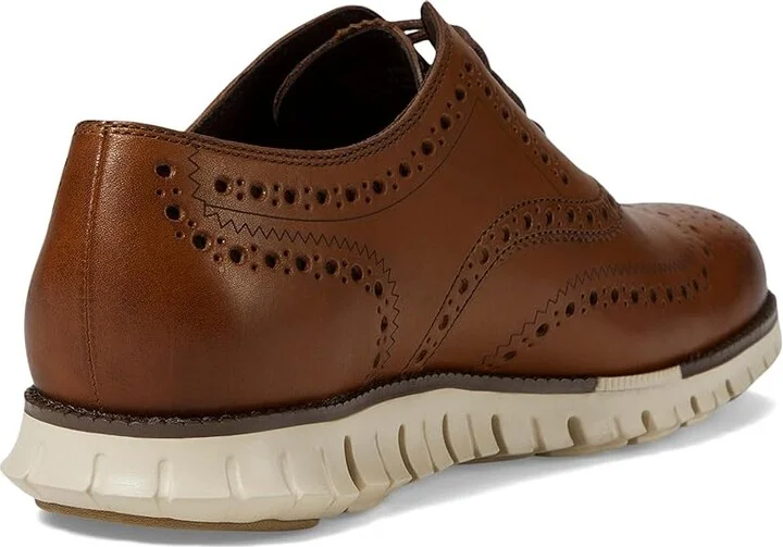 Cole Haan Zerogrand Wingtip Oxford Men's Lace Up Wing Tip Shoes British Tan : 7 D - Medium, Leather/Suede - Image 5