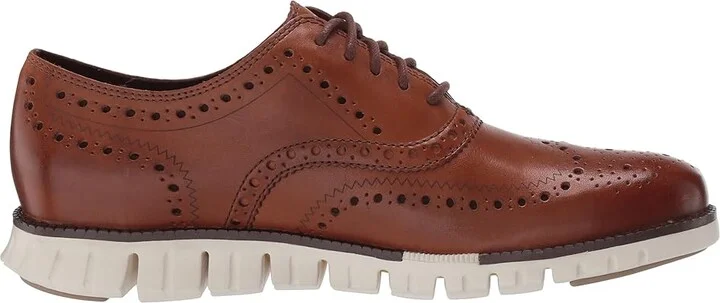 Cole Haan Zerogrand Wingtip Oxford Men's Lace Up Wing Tip Shoes British Tan : 7 D - Medium, Leather/Suede - Image 8