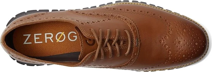Cole Haan Zerogrand Wingtip Oxford Men's Lace Up Wing Tip Shoes British Tan Leather/Java : 10 D - Medium, Leather/Suede - Image 3
