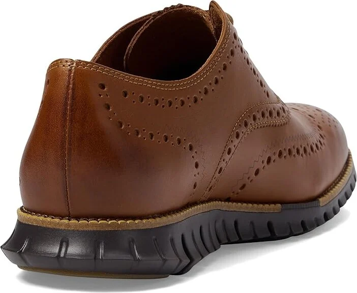 Cole Haan Zerogrand Wingtip Oxford Men's Lace Up Wing Tip Shoes British Tan Leather/Java : 10 D - Medium, Leather/Suede - Image 5