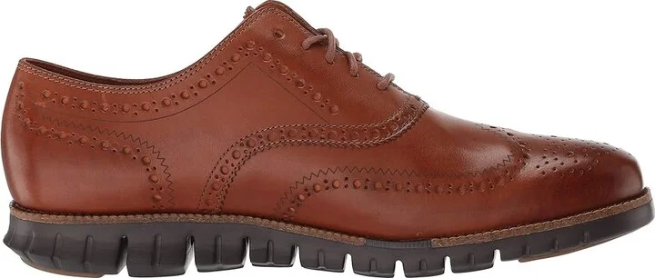 Cole Haan Zerogrand Wingtip Oxford Men's Lace Up Wing Tip Shoes British Tan Leather/Java : 10 D - Medium, Leather/Suede - Image 8