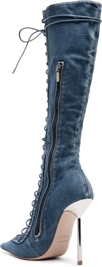 Colette 120mm denim boots - Image 3