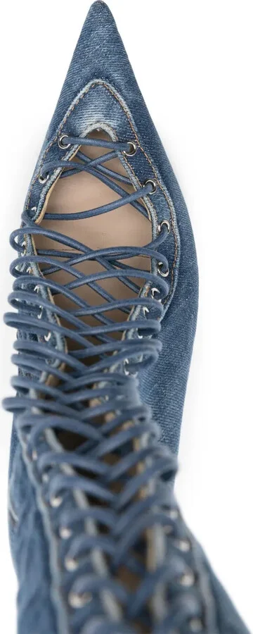 Colette 120mm denim boots - Image 4