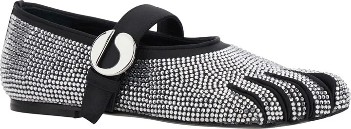 'colette' Multicolor Ballet Flats With Five-toe Design And All-over Applied Crystals In Tech Fabric - Image 2