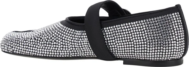 'colette' Multicolor Ballet Flats With Five-toe Design And All-over Applied Crystals In Tech Fabric - Image 3